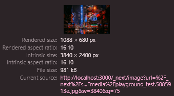 chrome dev tools elements tab showing the image modal box