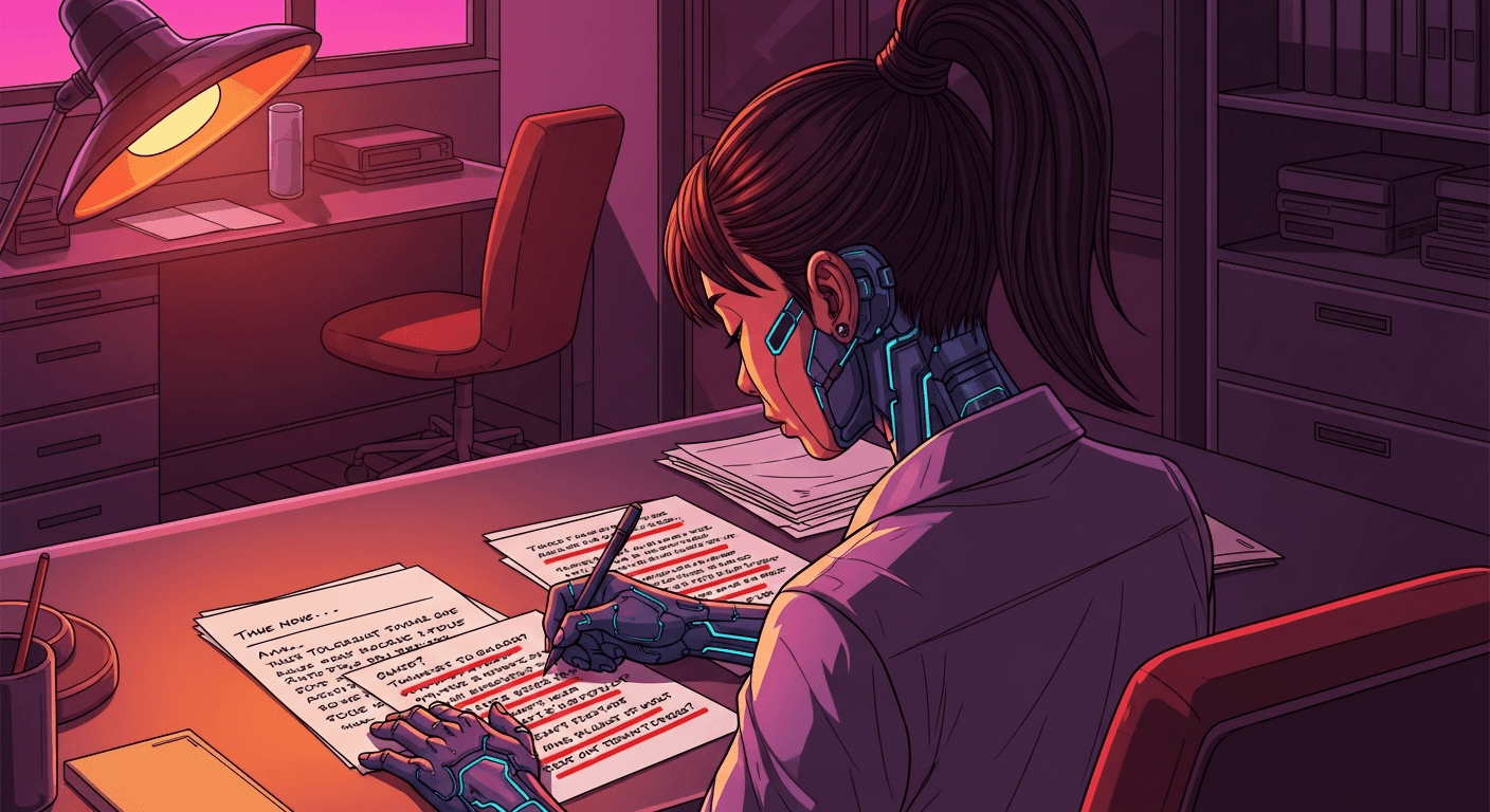 a school teacher underlining errors with red ink a school teacher underlining errors with red ink